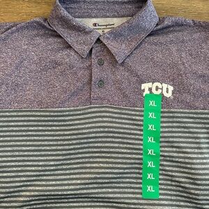 Champion TCU Horned Frogs Short Sleeve Polo Shirt‎ Size XL New With Tags